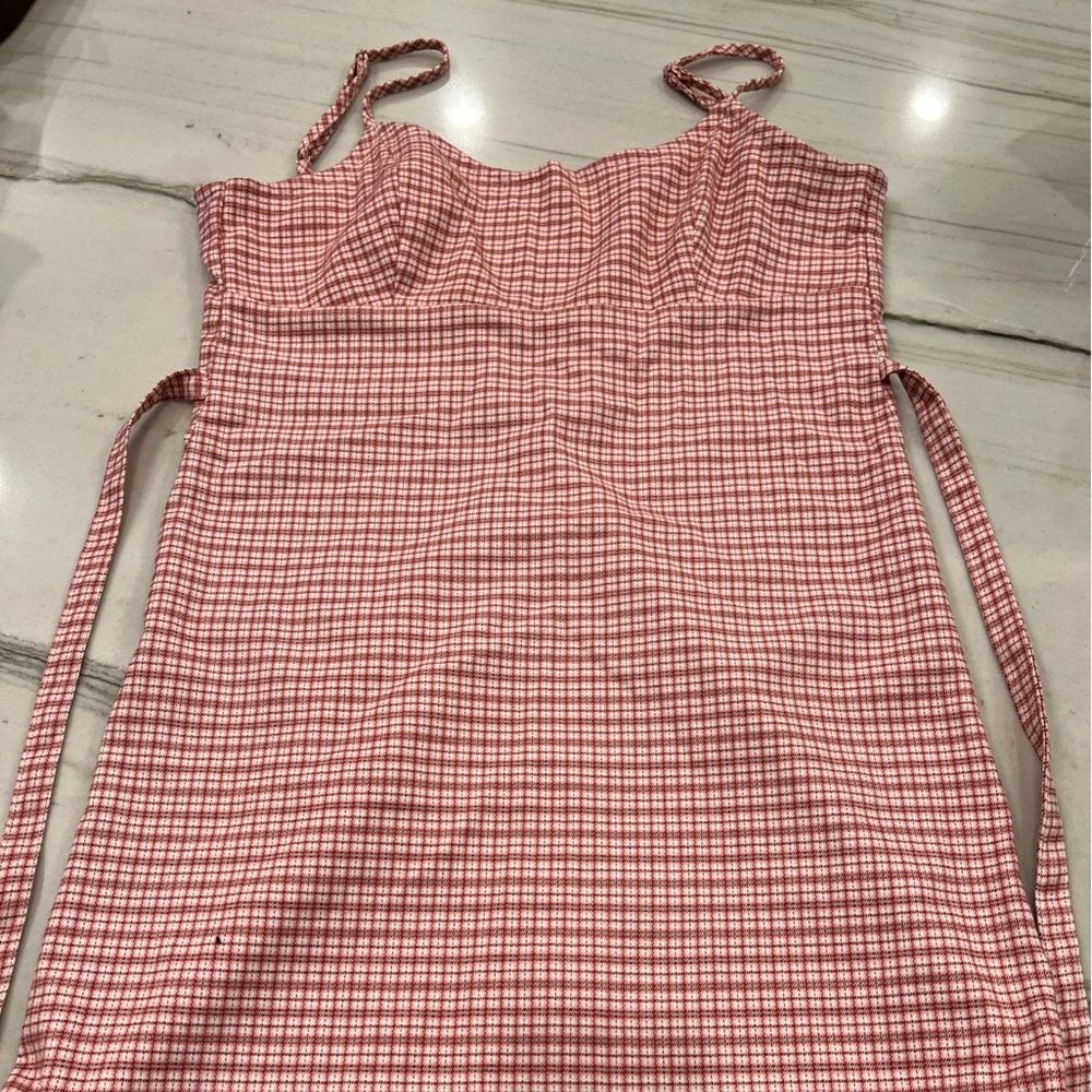 John Galt Red and White Checkered Dress